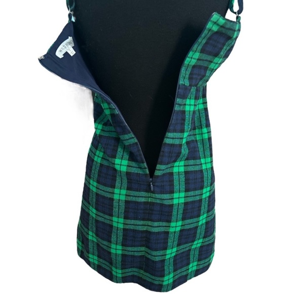 Wild Honey Plaid Flannel Mini Dress Green Navy Size Small - Picture 5 of 8